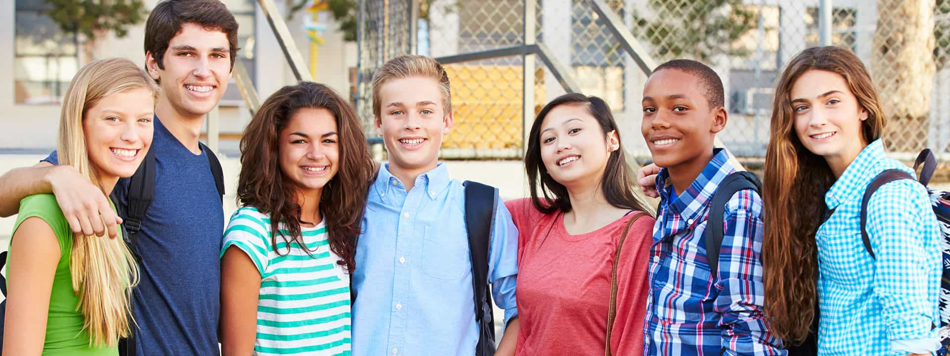 Smiling teens